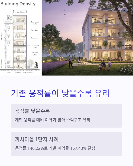 기존 용적률이 낮을수록 유리