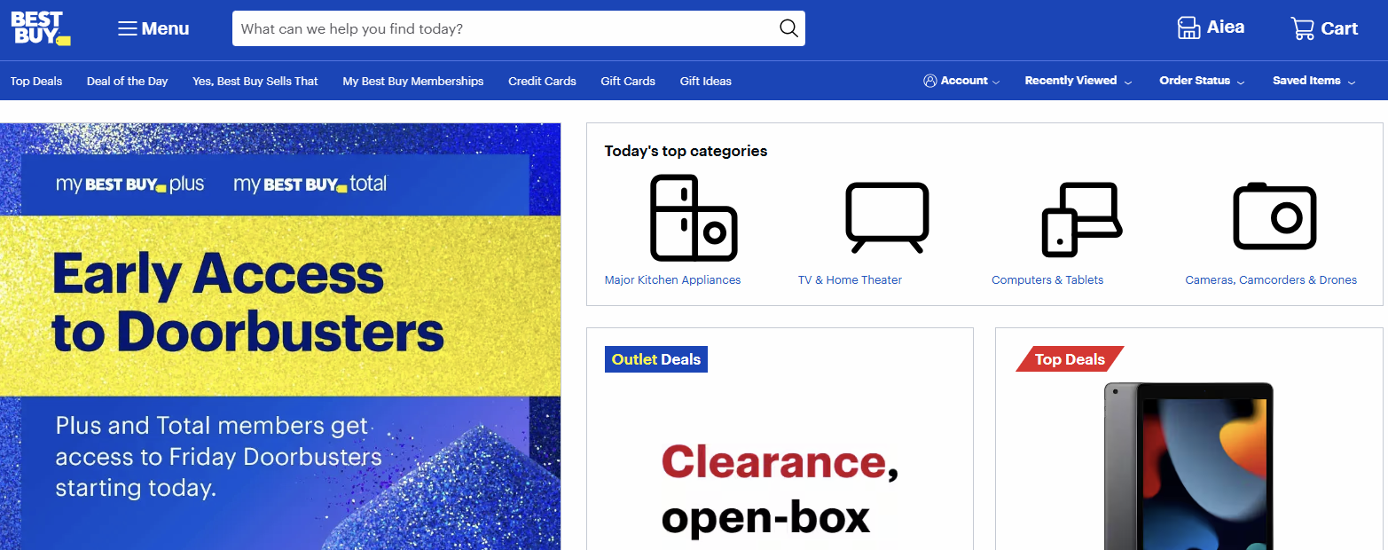 베스트바이 홈페이지 이미지