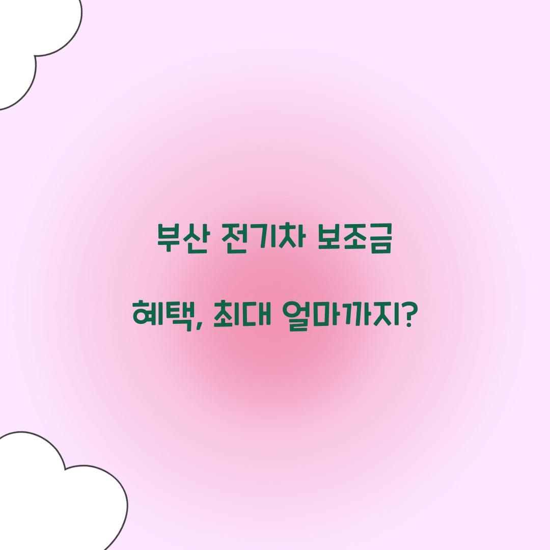 부산 전기차 보조금