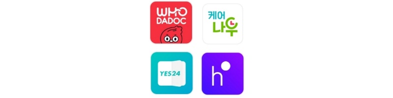 케어나우-예스24-h포인트-후다닥-로고