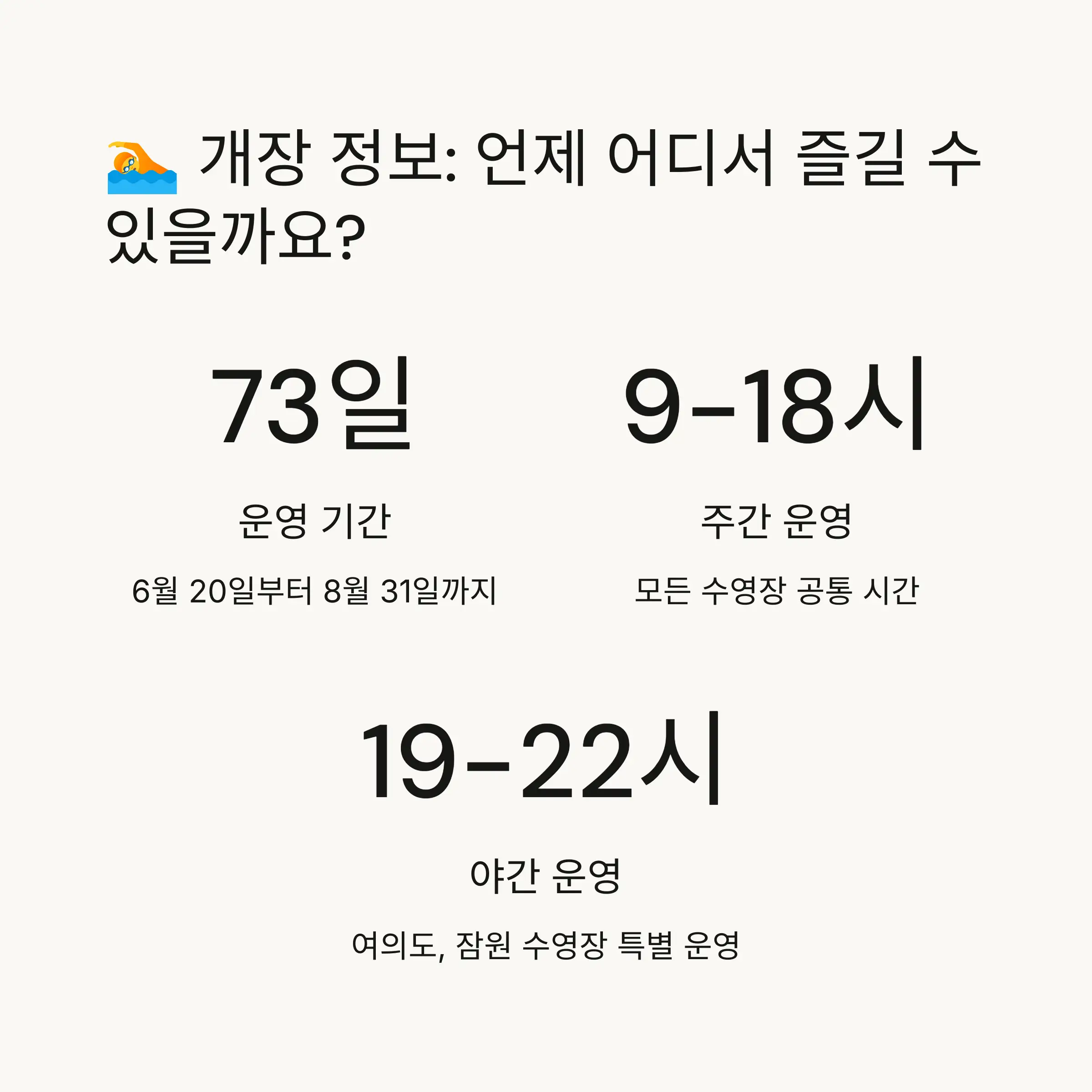 🏊 2025 한강 수영장 개장일과 운영기간