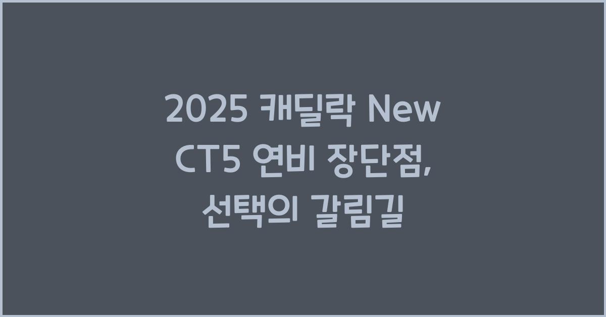 2025 캐딜락 New CT5 연비 장단점