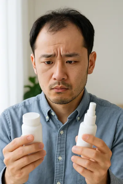 탈모약과 미녹시딜 비교 고민 남성