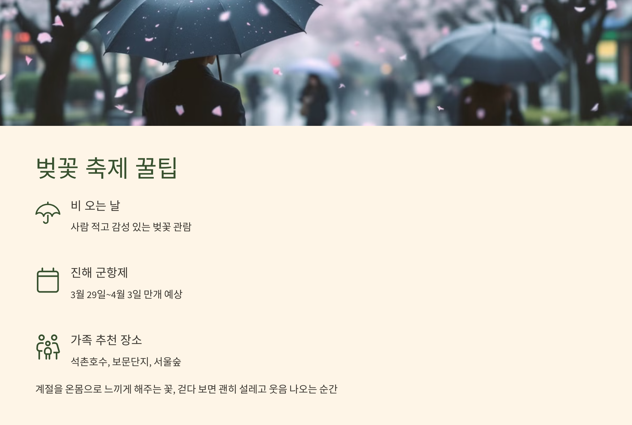 벚꽃 축제 꿀팁