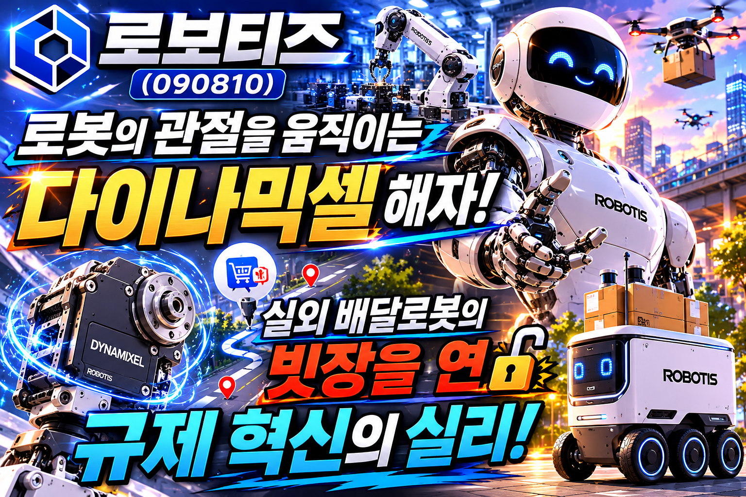 로보티즈(090810)｜로봇의 관절을 움직이는 다이나믹셀 해자와 실외 배달로봇의 빗장을 연 규제 혁신의 실리