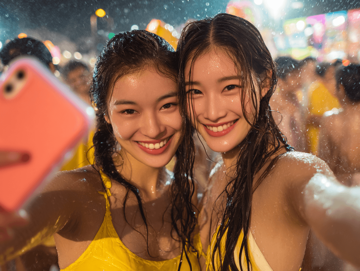 페스티벌에서-셀카-찍는-사람들