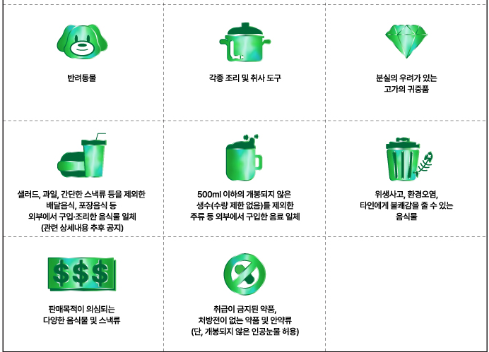 반입금지물품