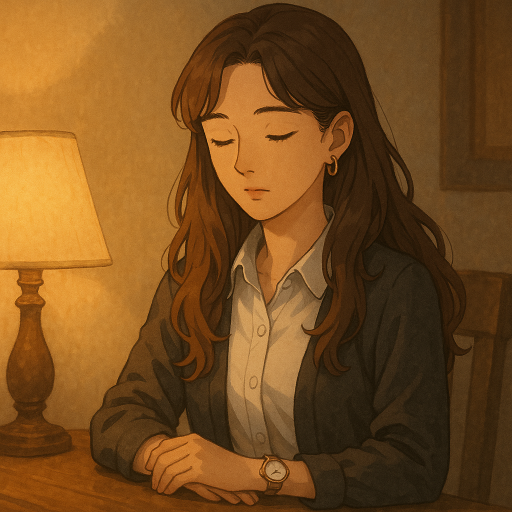 ALT: &ldquo;절제된 말투와 단정한 태도 &ndash; 품격의 평등을 상징하는 여성의 모습&rdquo;