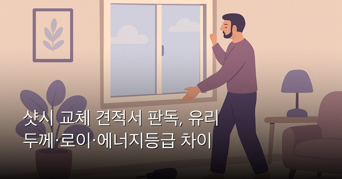 샷시 교체 견적서 판독, 유리 두께·로이·에너지등급 차이