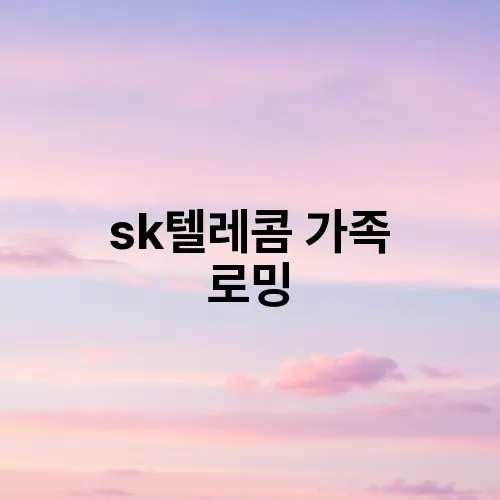 sk텔레콤 가족 로밍
