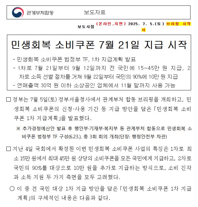 민생회복지원금 신청방법