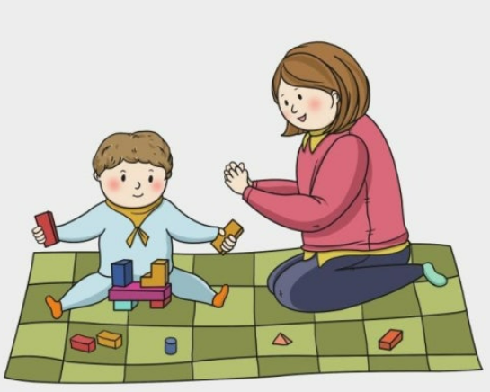 엄마랑 아이랑 노는 모습