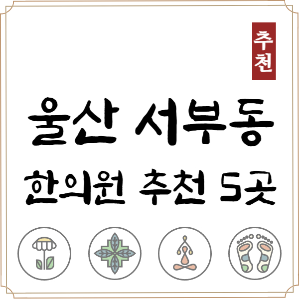울산 동구 서부동 한의원 추천 TOP5 양심 한의원 유명한 곳