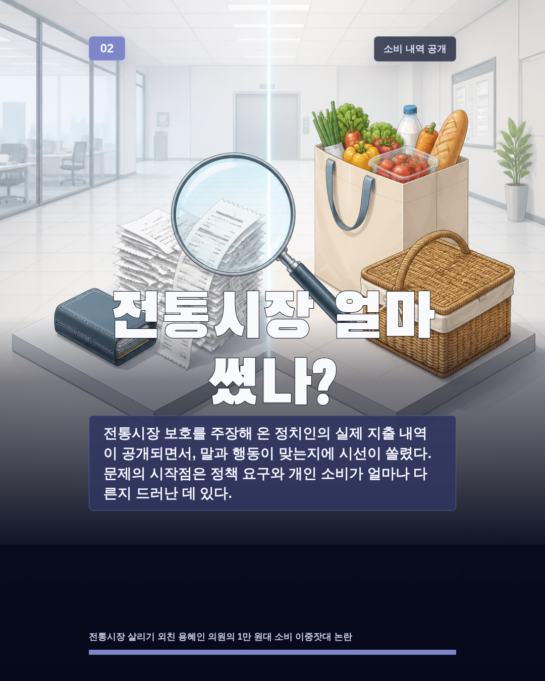 전통시장 얼마 썼나?
