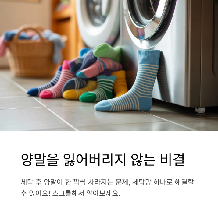 양말을 잃어버리지 않는 법 : 세탁망 하나면 충분합니다!