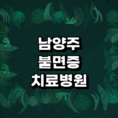 남양주시 불면증