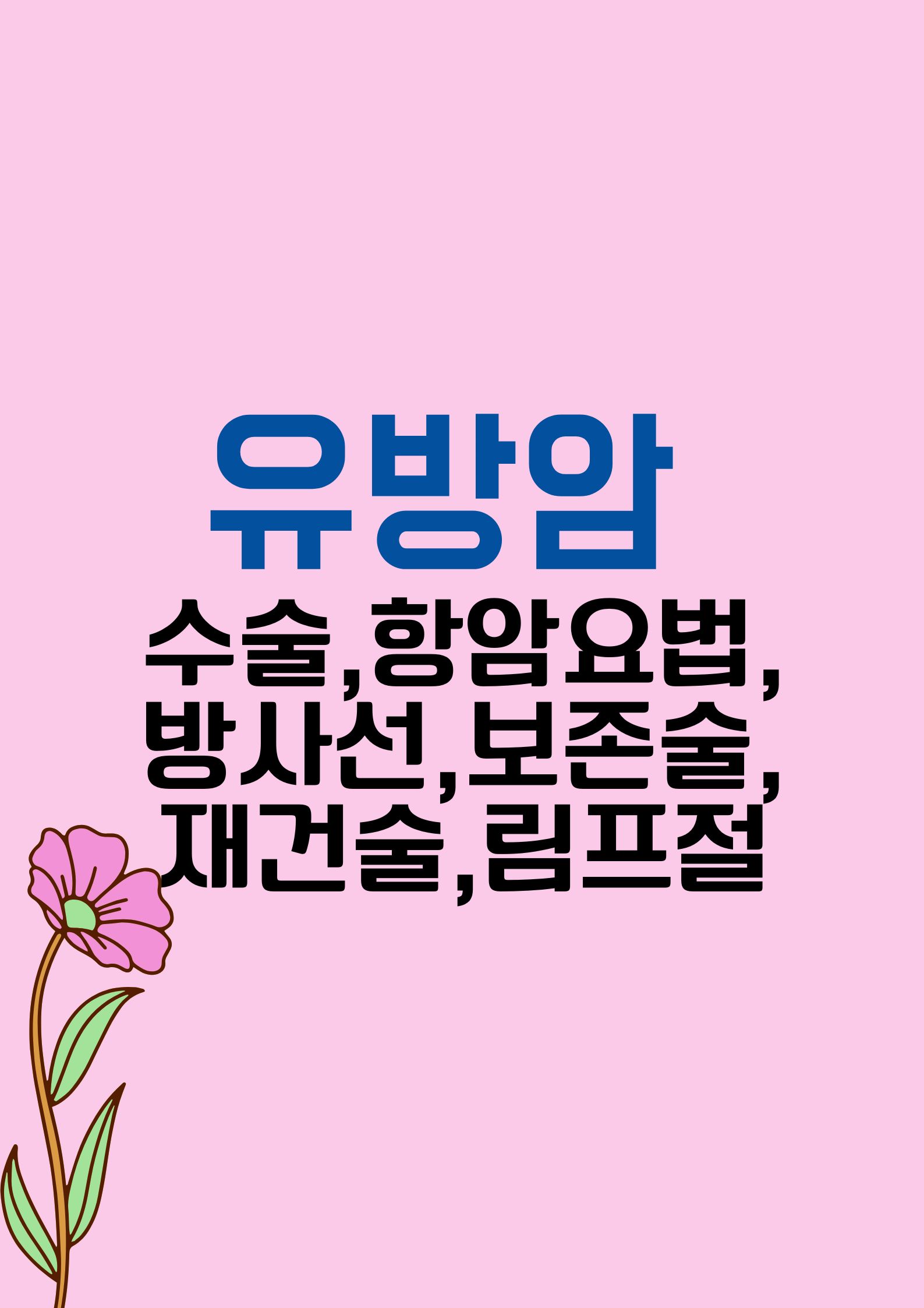 유방암 (수술부터 항암화학요법,방사선, 보존술, 재건술,림프절,한눈에 보기)