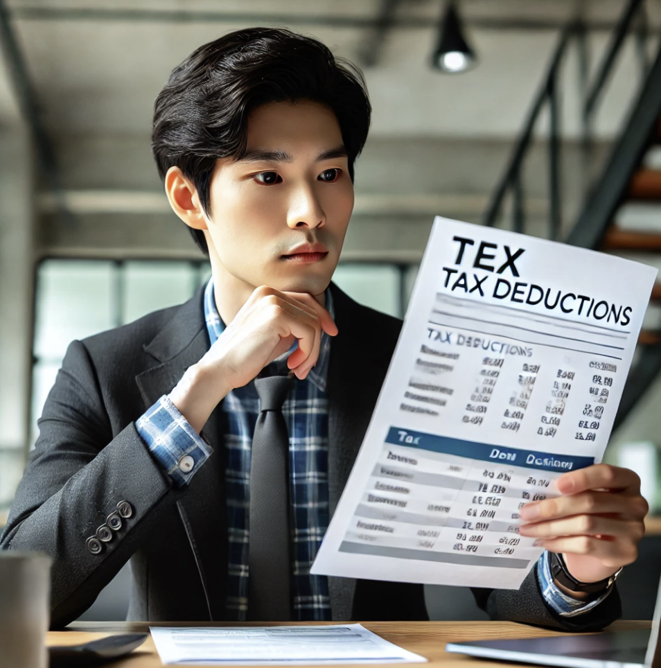 급여명세서와 세금공제 관련 이미지