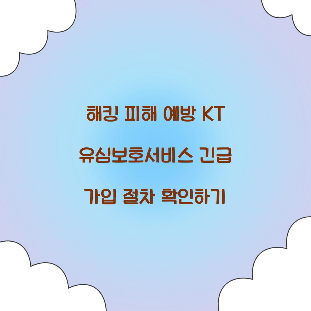 해킹 피해 예방: KT 유심보호서비스 긴급 가입 절차