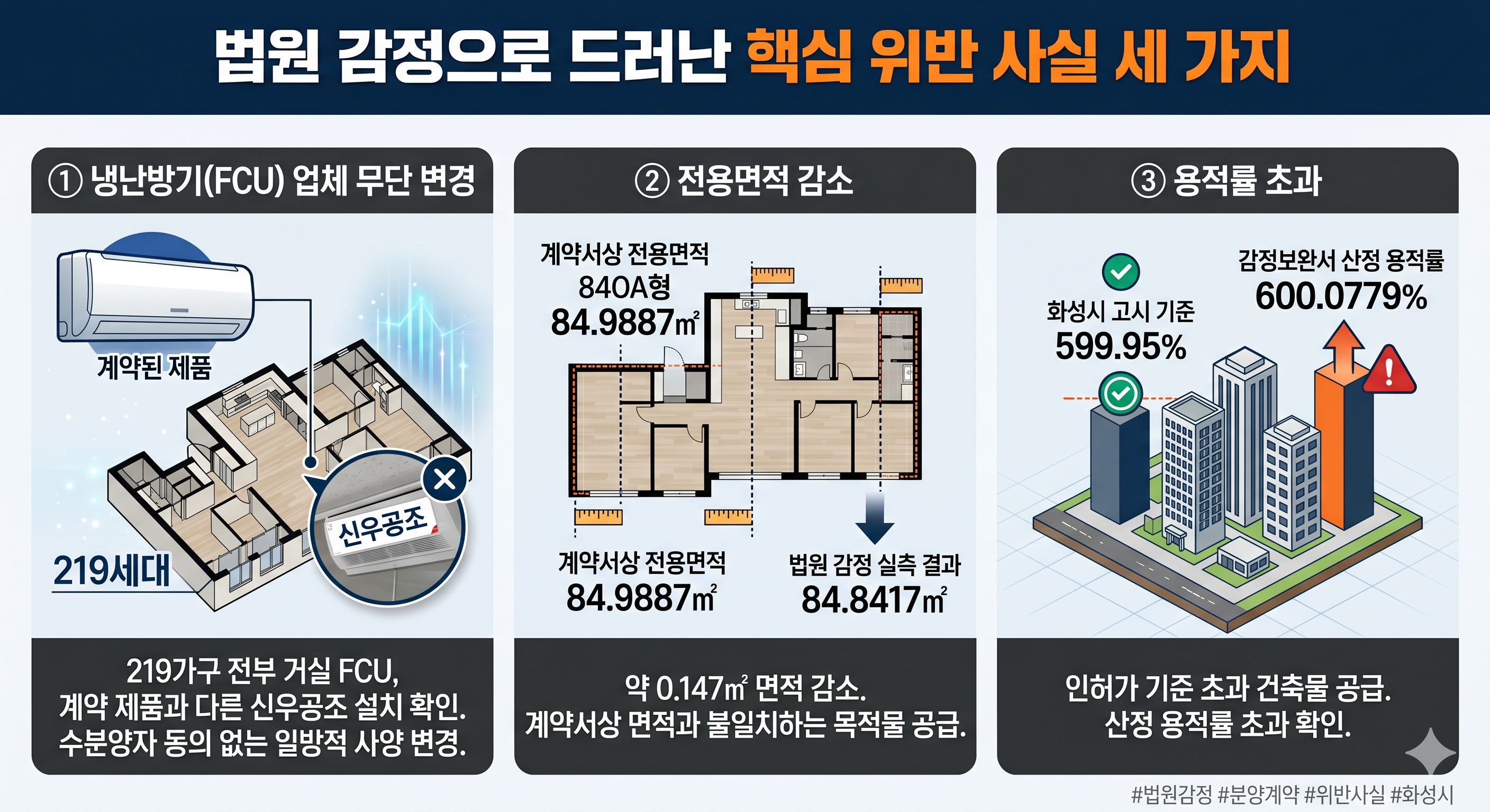 동탄역 디에트르 퍼스티지 오피스텔 분양계약 해제 가능한가 &mdash; 건축물분양법 위반&middot;전용면적 감소&middot;FCU 무단 변경, 수분양자 법적 권리 분석