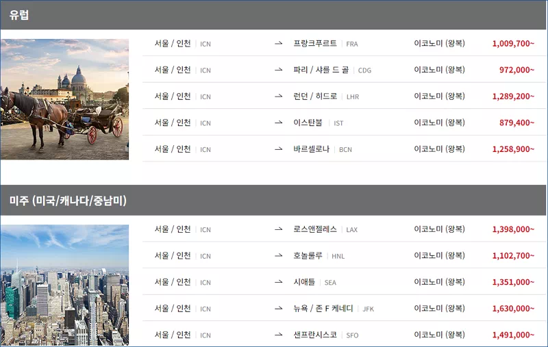 비행기표 가격