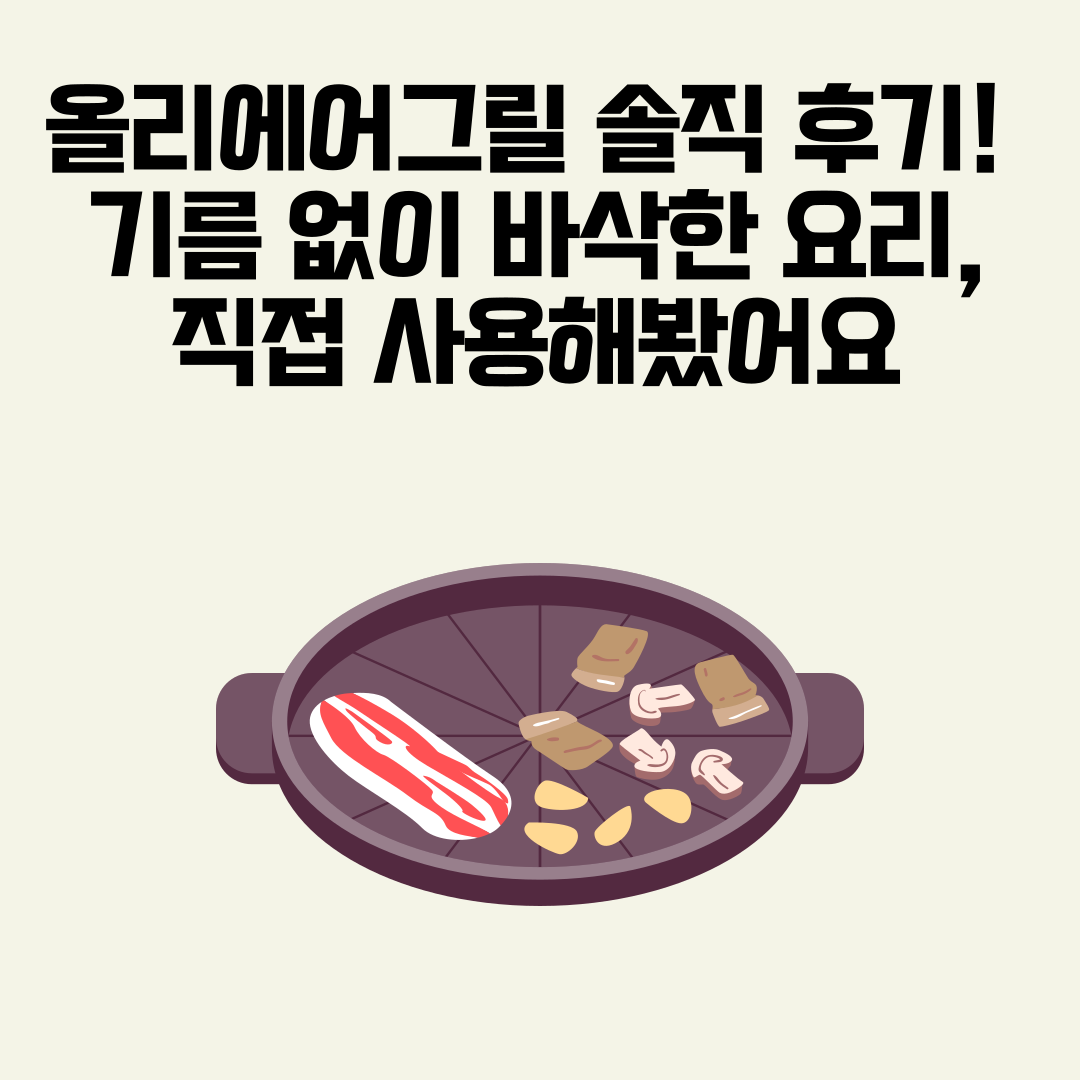 올리에어그릴, 기름 없이 건강한 튀김 요리를 위한 주방 필수템