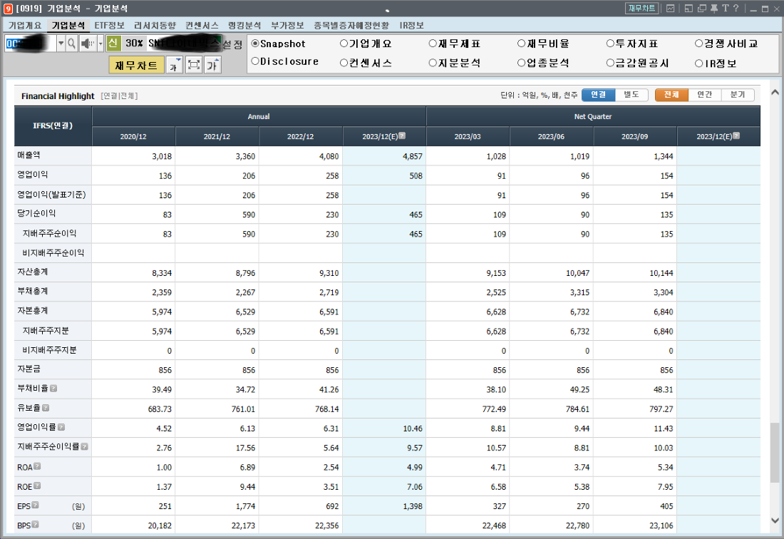 기업분석-재무-챠트