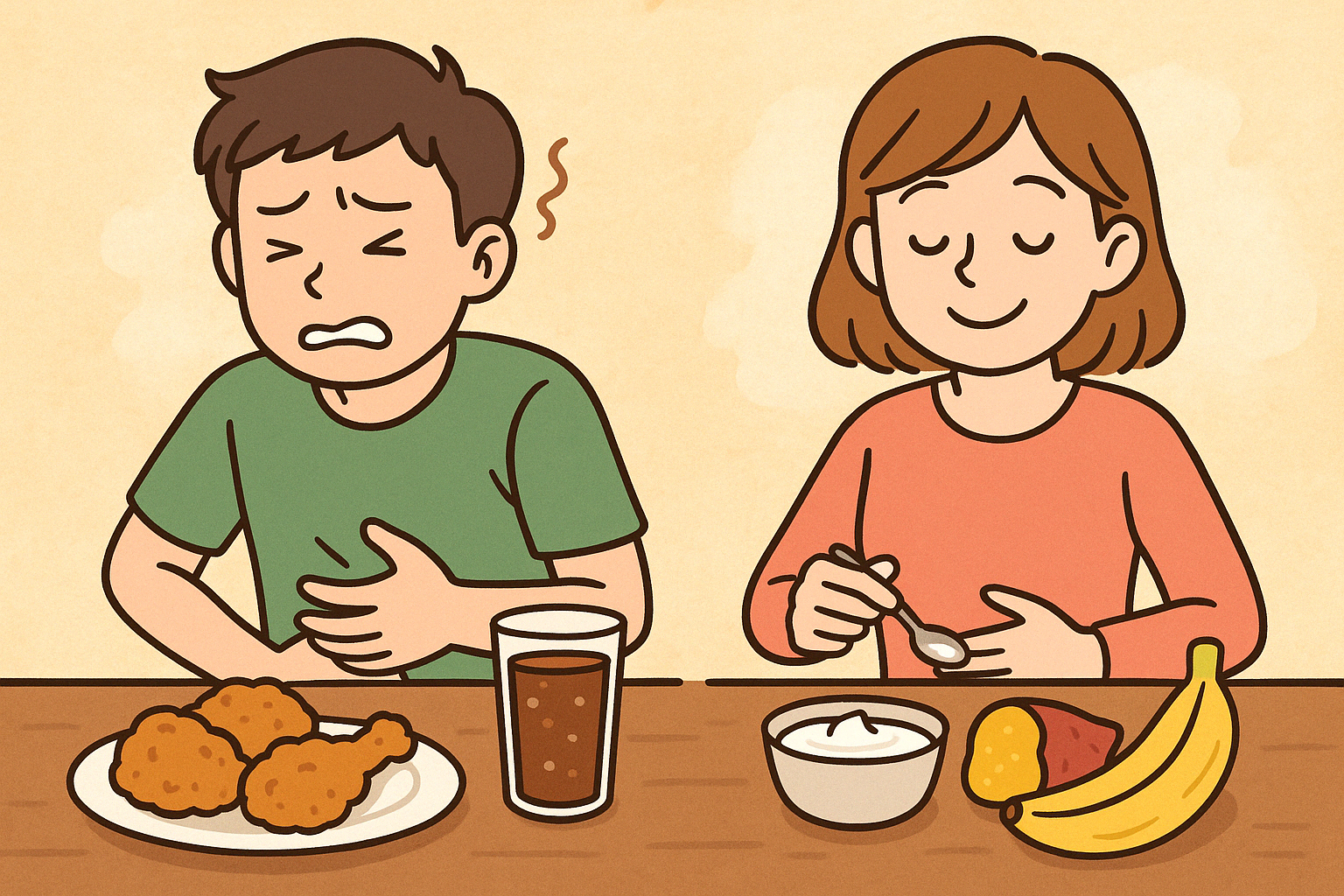 소화 잘되는 음식과 안되는 음식 이미지