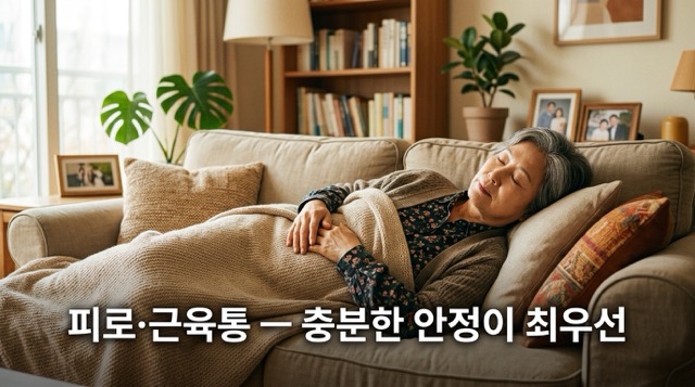 코로나 재유행 피로 근육통 집에서 안정