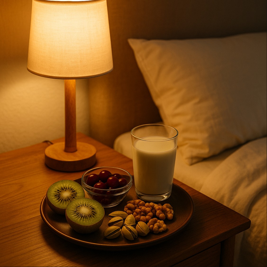 멜라토닌 음식 수면 도움 음식 키위 체리 견과류 이미지