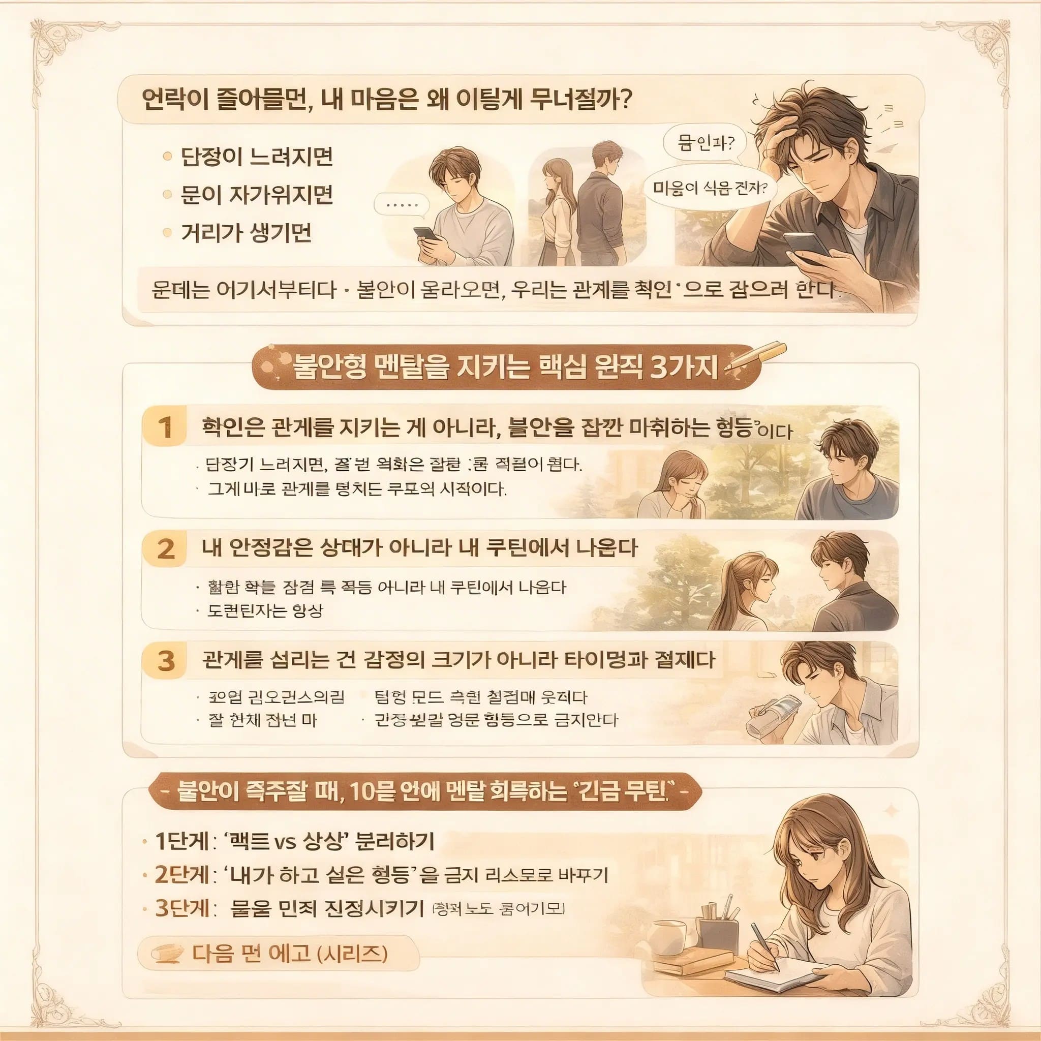 회피형 남성이 관계를 망치지 않는 멘탈 루틴 원칙