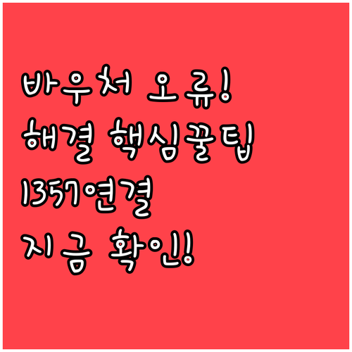 경영안정 바우처 신청 오류 해결과 1..