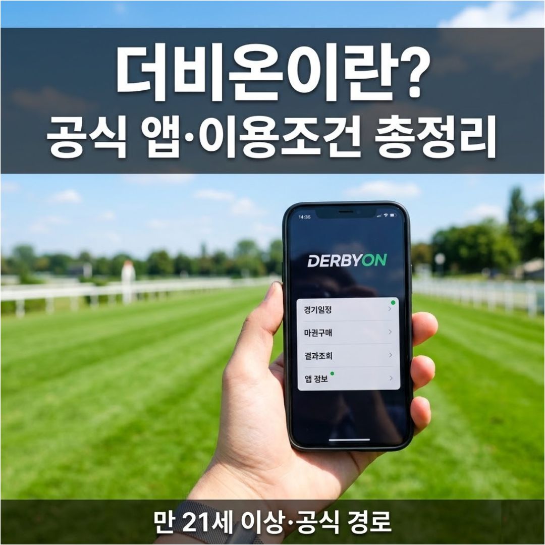 더비온이란 한국마사회 공식 앱 다운로드 경로 이용조건 정리 2026