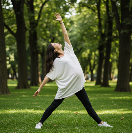 스트레칭을 하는 임산부