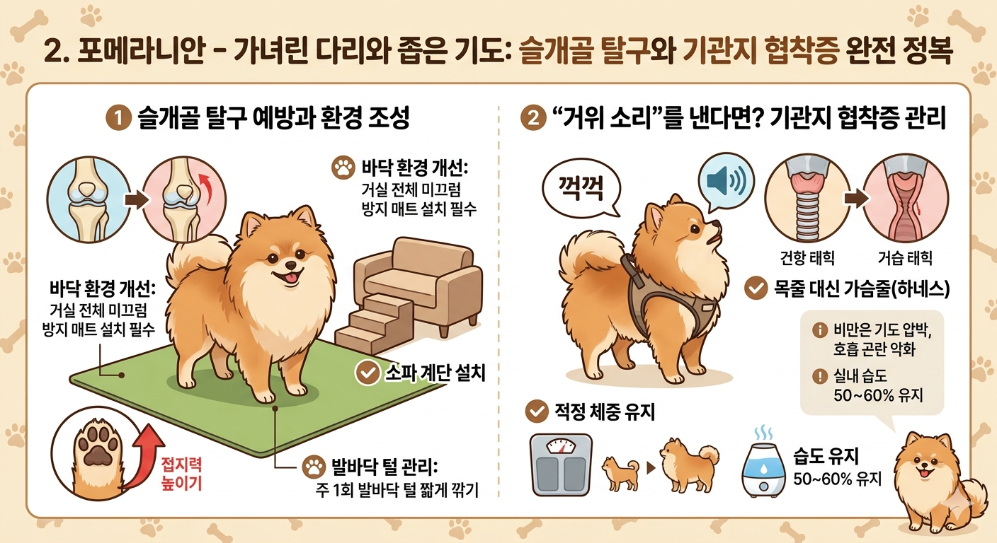 포메라니안 - 슬개골 탈구와 기관지 협착증 완전 정복