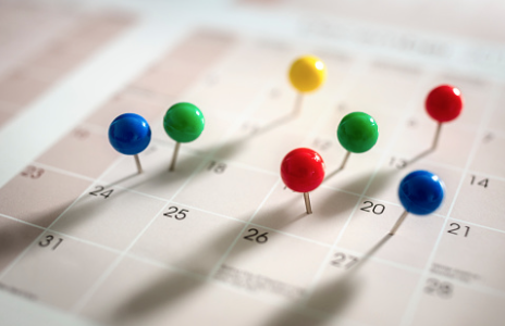 달력에 스케쥴이 표시되어있다