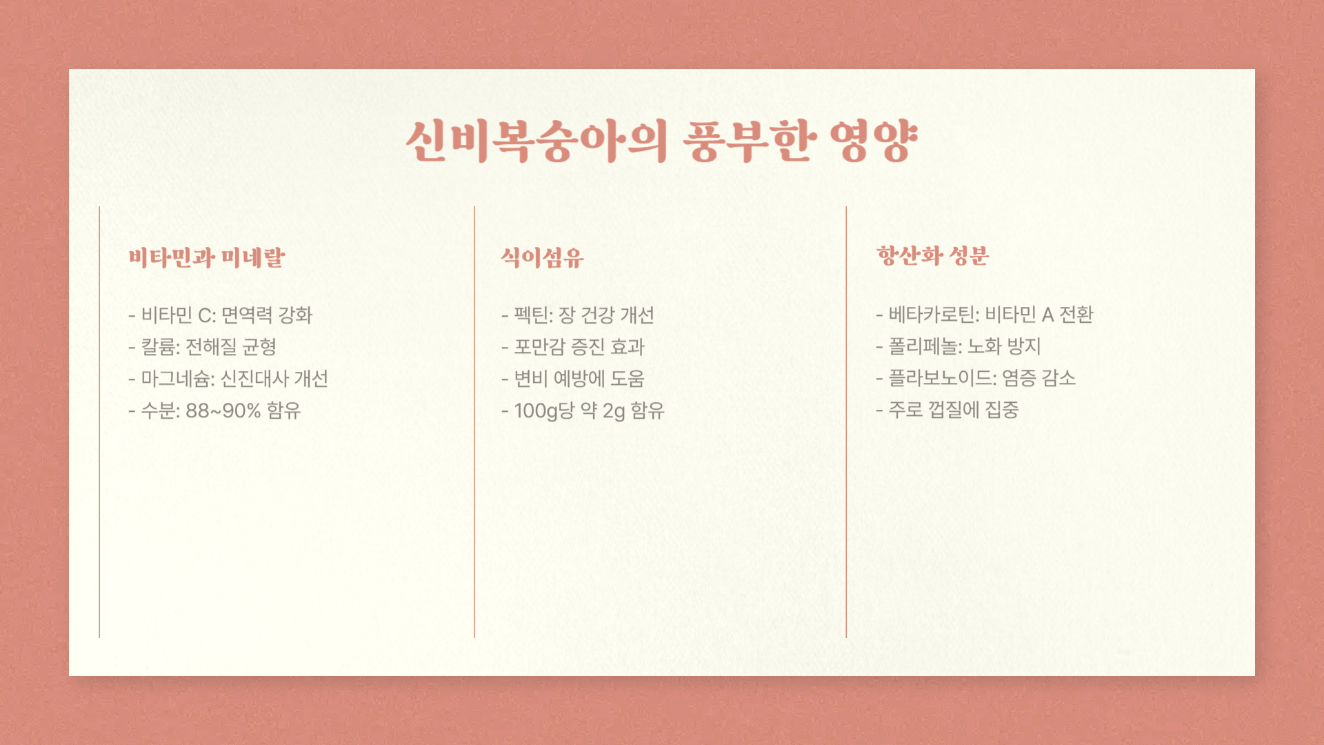 신비복숭아 영양