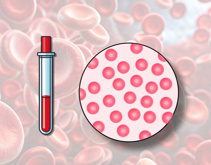 적혈구 배경의 혈액샘플