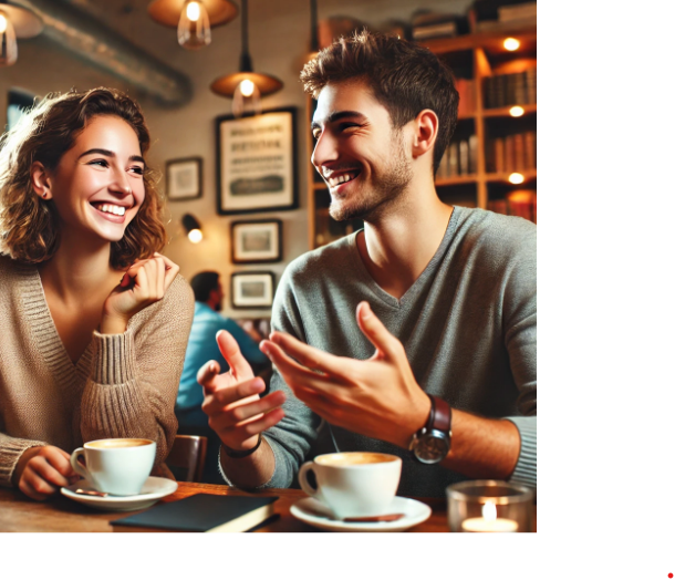 즐거운 대화를 하는 중