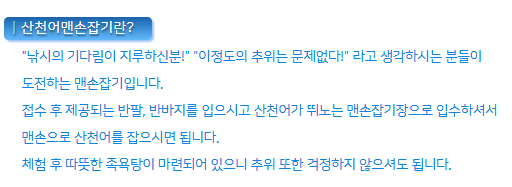 산천어 맨손잡기