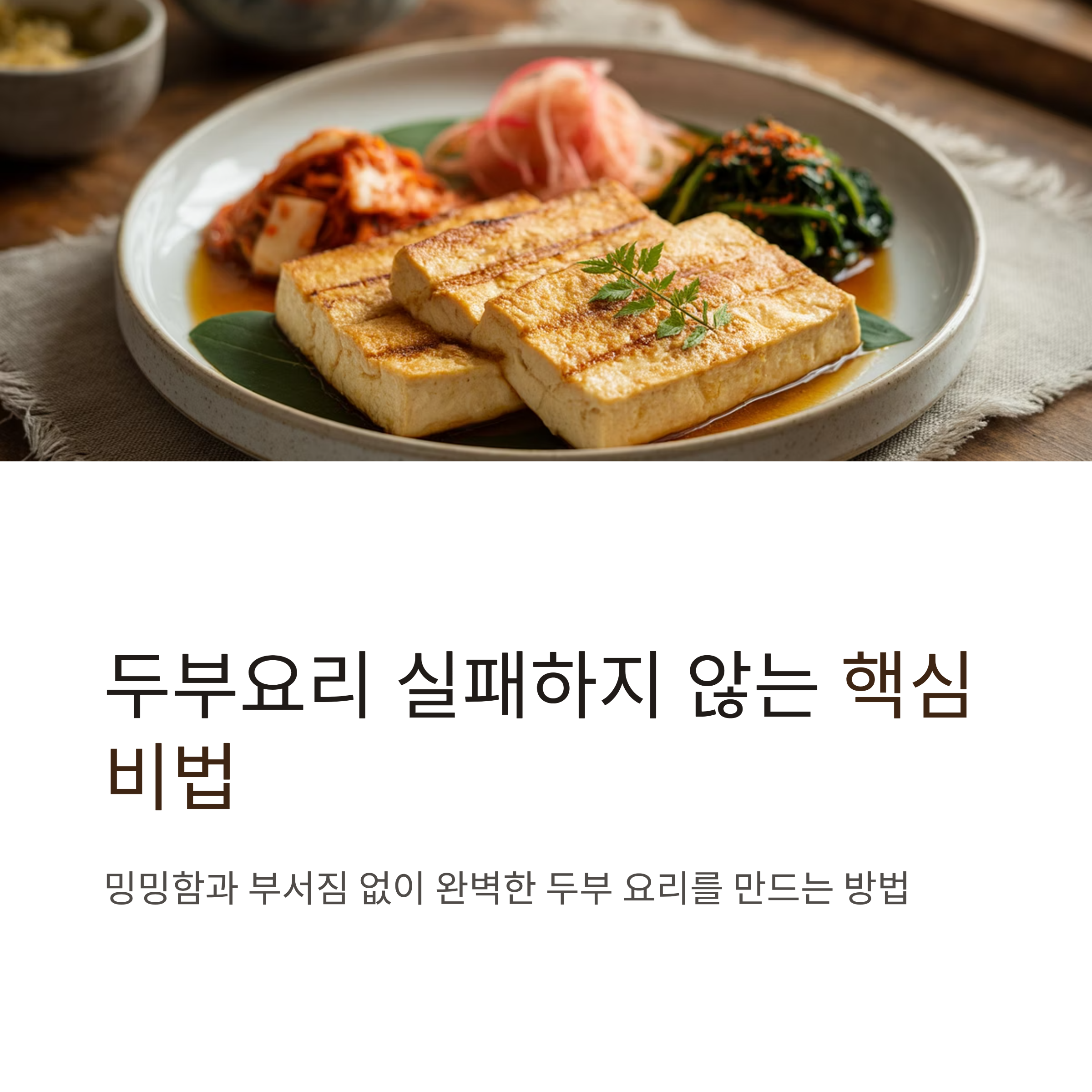 두부요리 실패하지 않는 3가지 핵심 팁