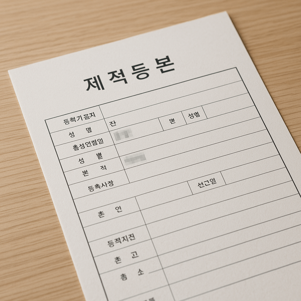 제적등본이란 발급 뜻 호주성명 보는 법 본적