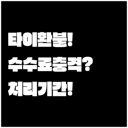 타이항공 환불 신청 방법과 수수료 및..