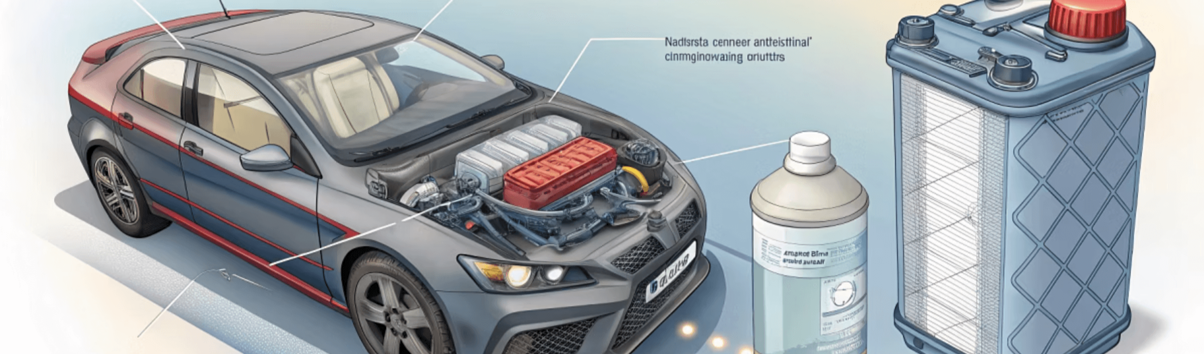 냉강수. 브레이크오일과 차량의 가상의 이미지