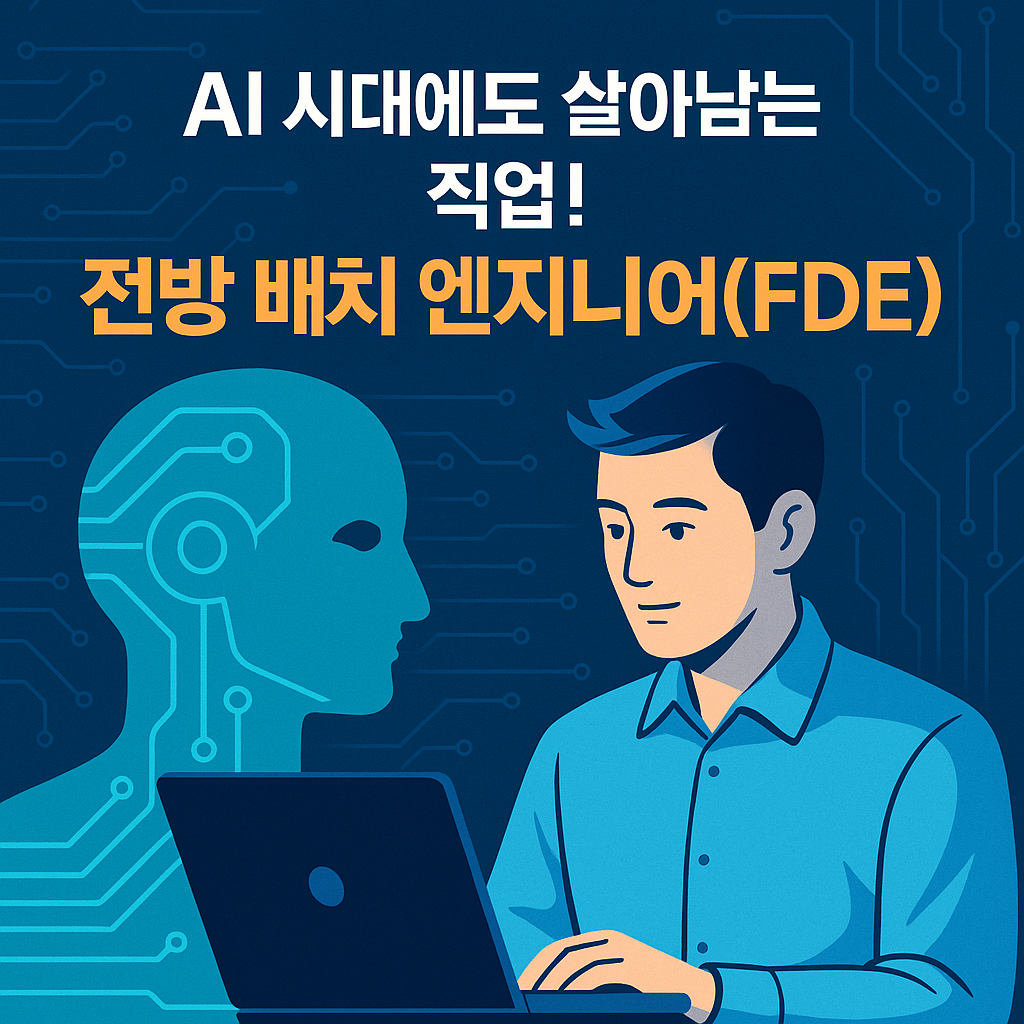 AI 시대에도 살아남는 직업, 전방 배치 엔지니어(FDE)를 상징하는 일러스트