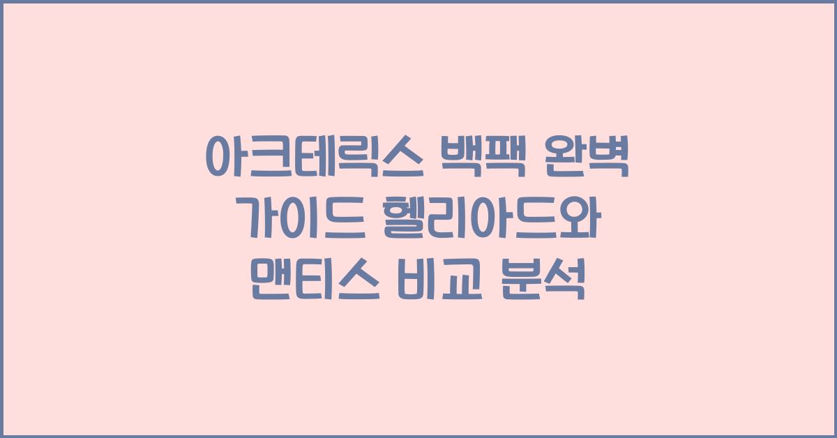 아크테릭스 백팩