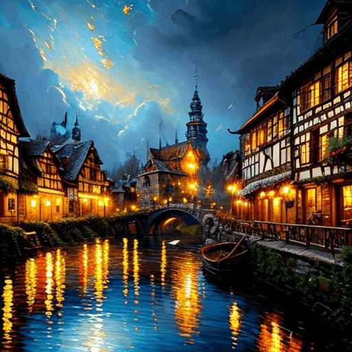 Playground AI로 생성한 그림(1) - 17세기 유럽의 마을 풍경
