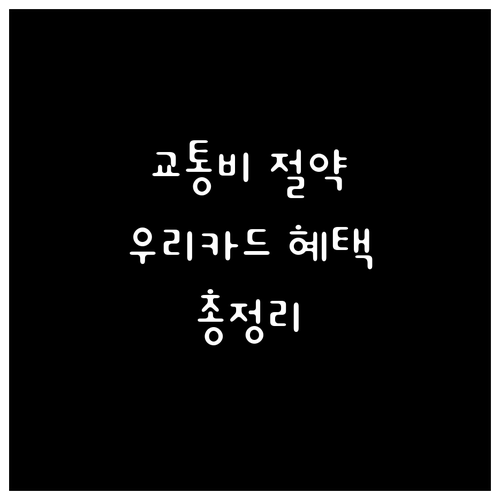 교통비 부담 줄이는 법: 우리카드 '..