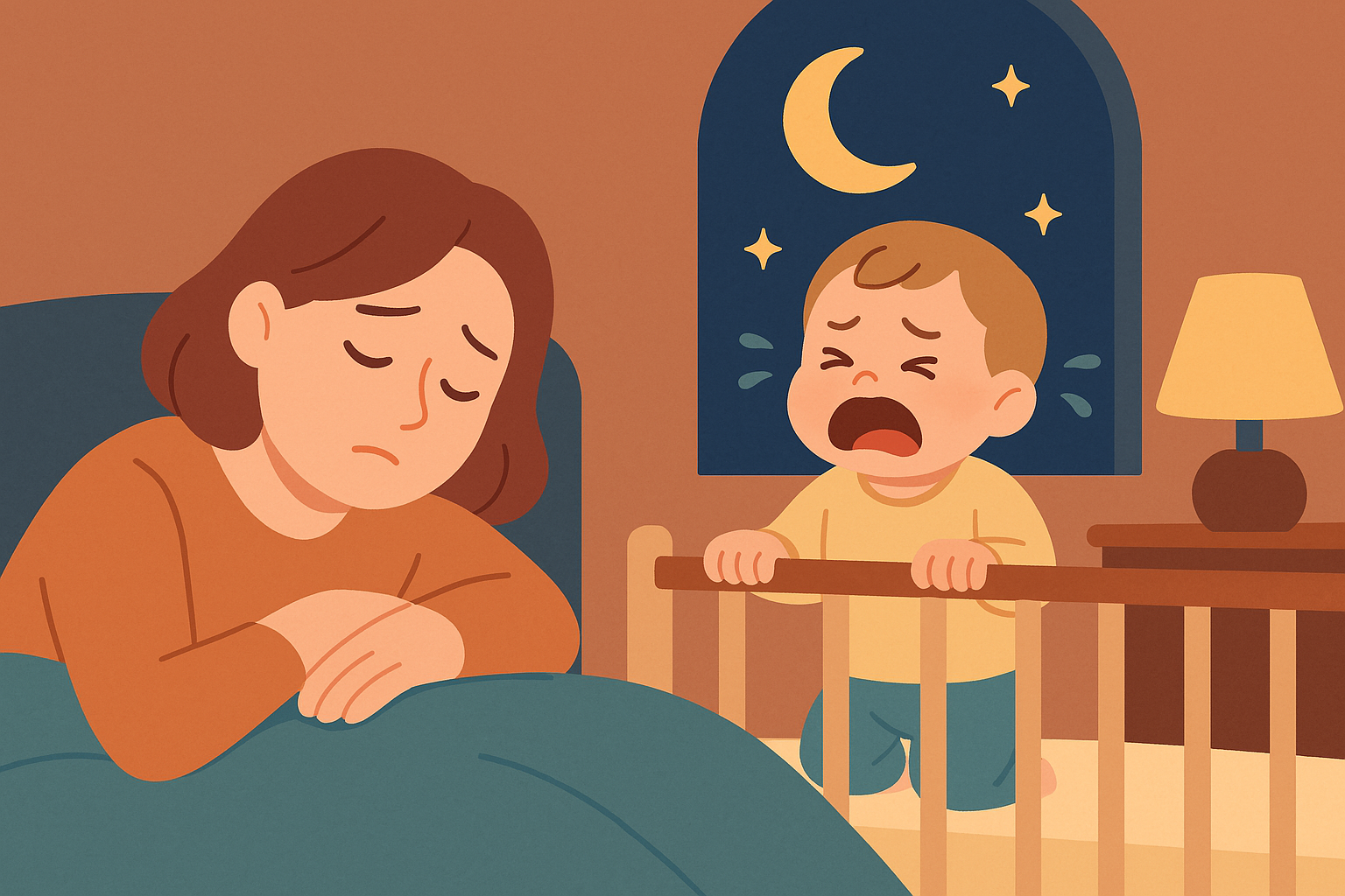 육아 중 부모의 수면 부족에 관한 이미지