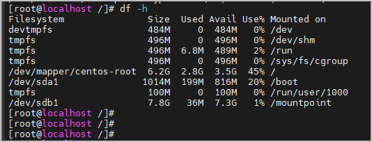 df -h
